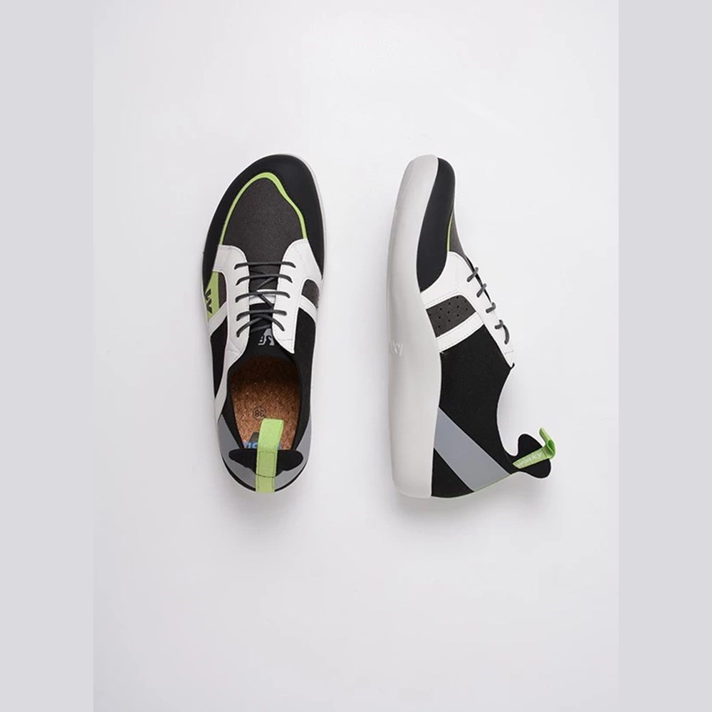 Black / Green Wolky Base Women's Sneakers | HKOQ25763