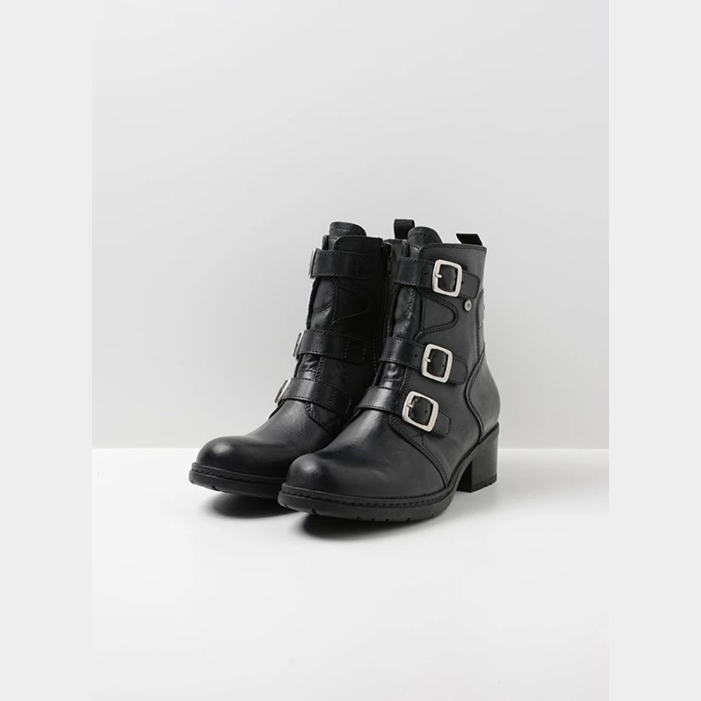 Black Wolky Canmore Women's Biker Boots | PKTC72185