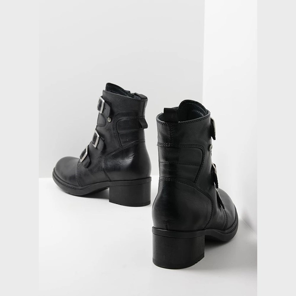 Black Wolky Canmore Women's Biker Boots | PKTC72185