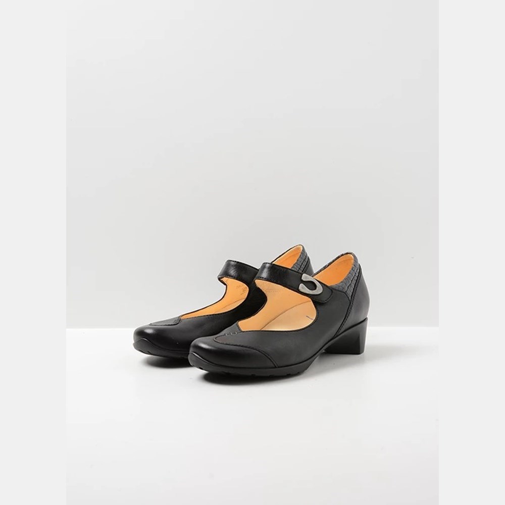 Black Wolky Chili Women's Mary Janes Shoes | QXRP17593