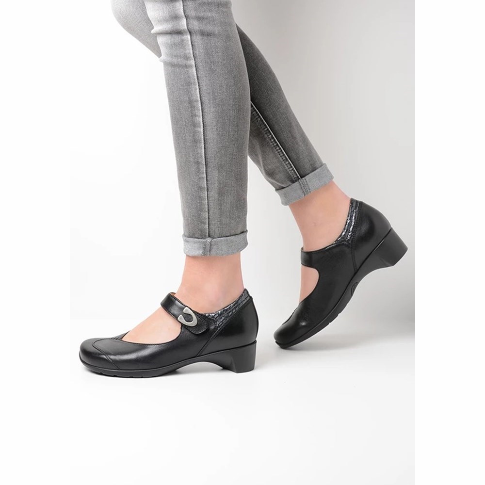 Black Wolky Chili Women's Mary Janes Shoes | QXRP17593