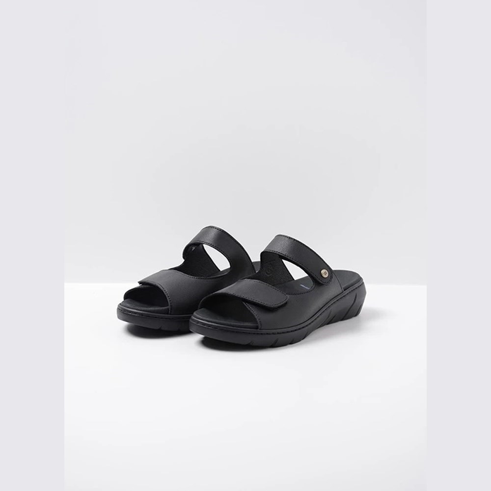 Black Wolky Cyprus Women's Sandals | QDJU14258