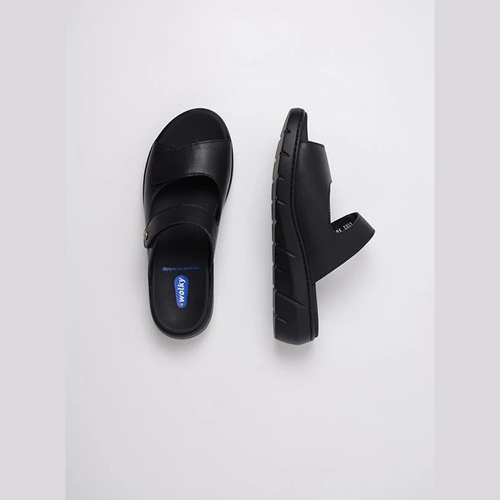 Black Wolky Cyprus Women's Sandals | QDJU14258