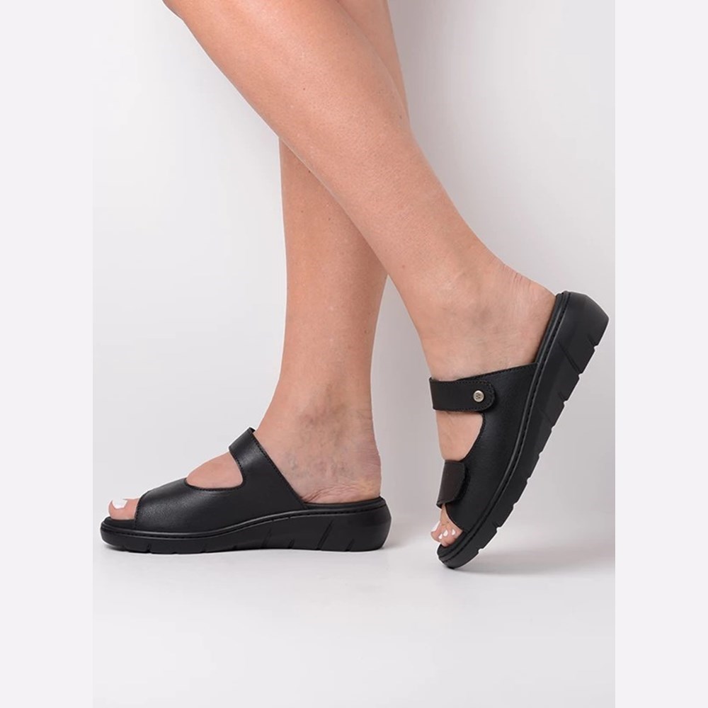 Black Wolky Cyprus Women's Sandals | QDJU14258