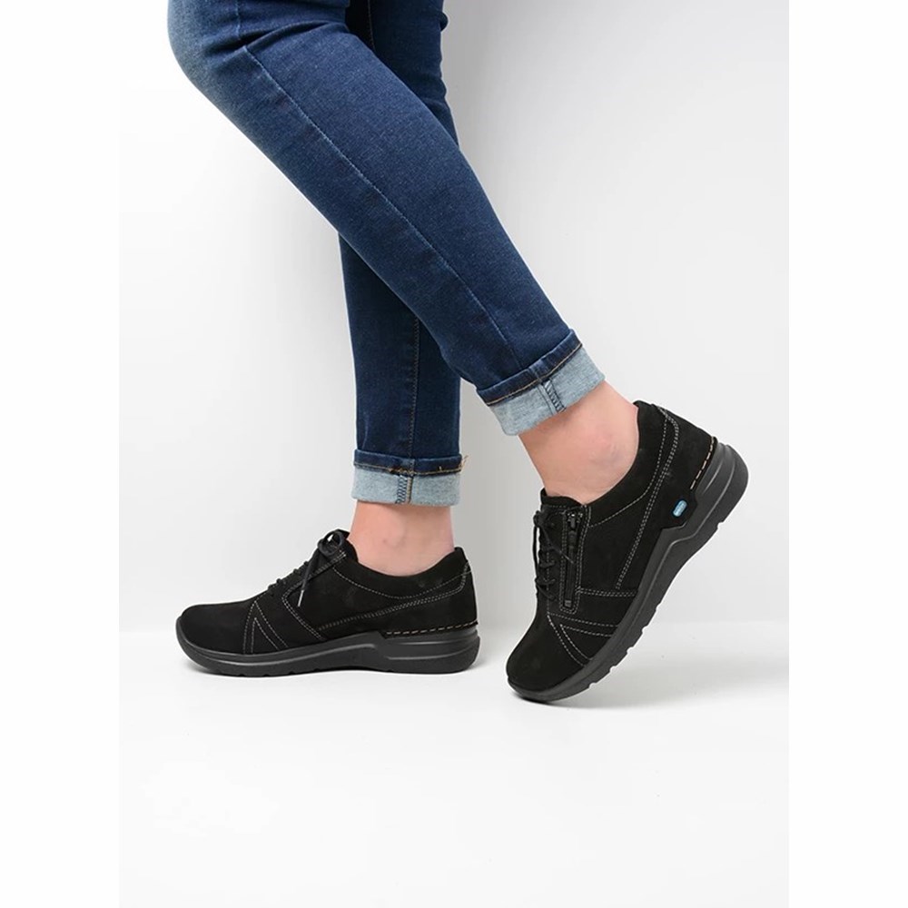 Black Wolky Feltwell Women's Lace Up Shoes | WHRL14258