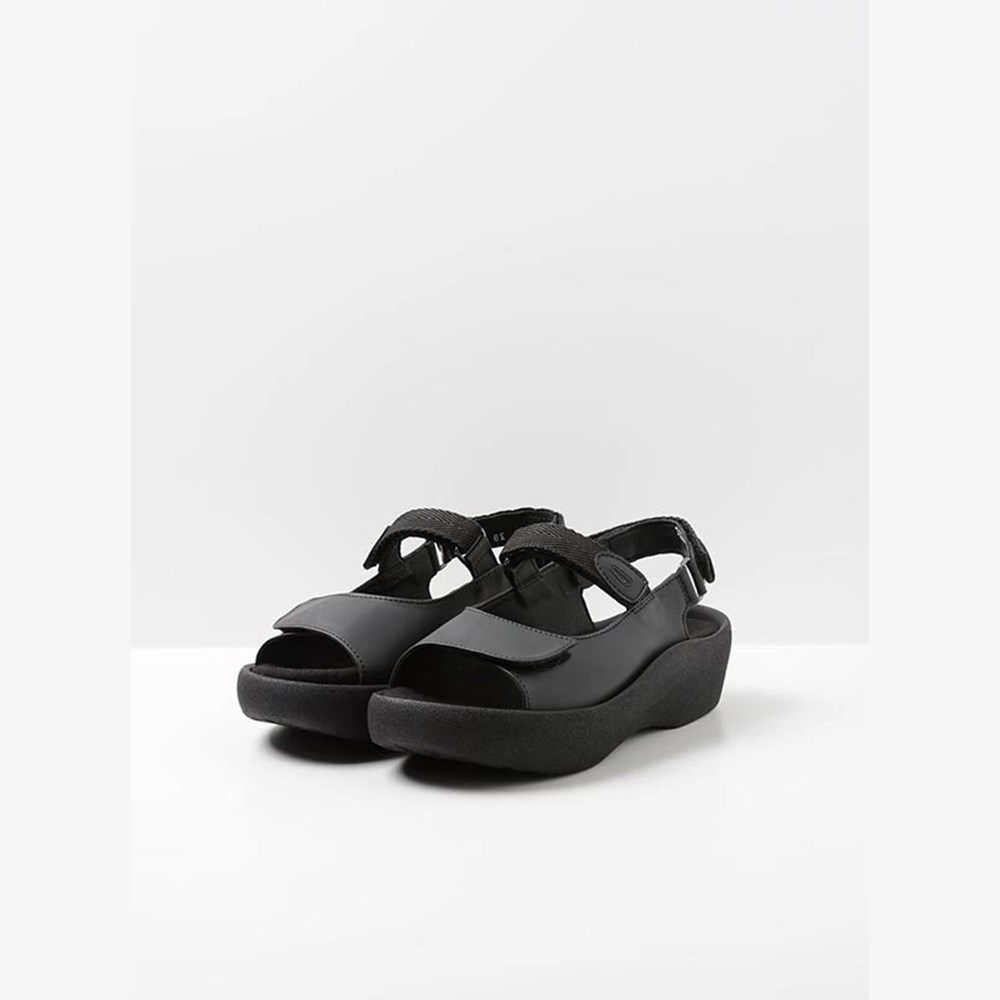 Black Wolky Jewel Vegan Women's Sandals | DQCP74213