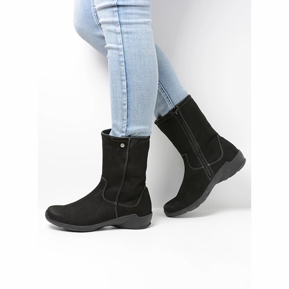 Black Wolky Luna Women's Mid Calf Boots | SXNM71805