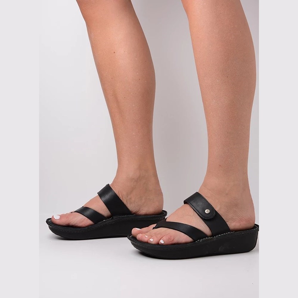 Black Wolky Martinique Women's Sandals | KJSW92738