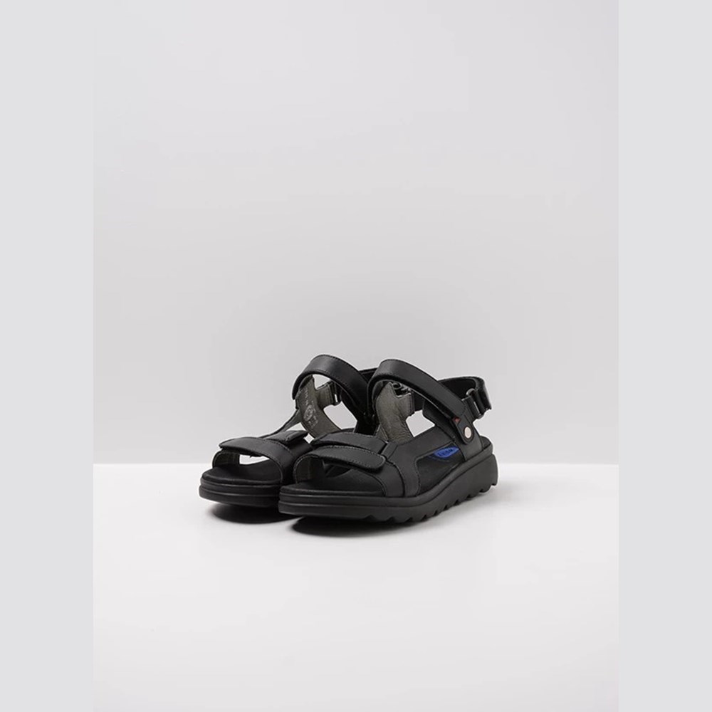 Black Wolky Mile Women's Sandals | GZYE34781