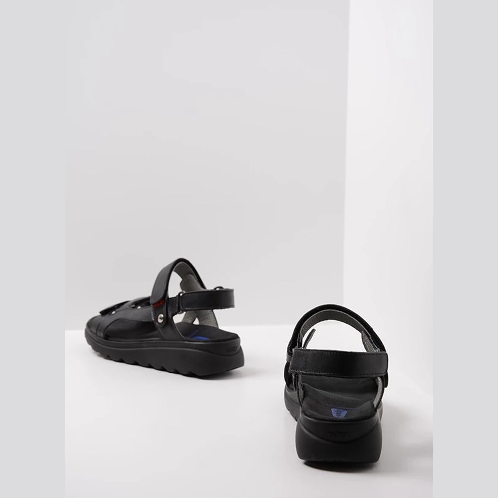 Black Wolky Mile Women's Sandals | GZYE34781