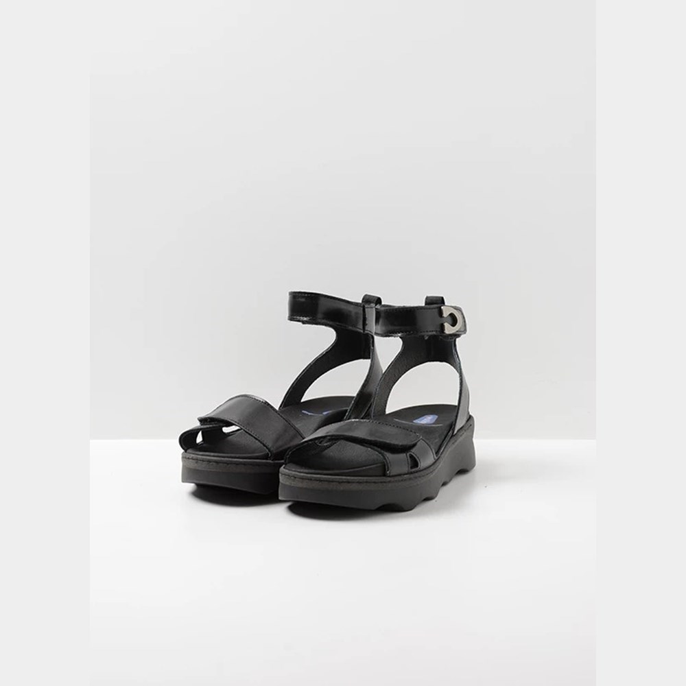 Black Wolky Plata Women's Sandals | QCRE52081