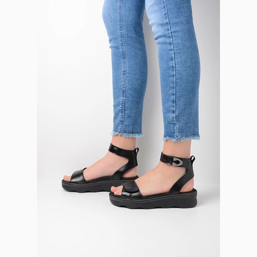 Black Wolky Plata Women's Sandals | QCRE52081