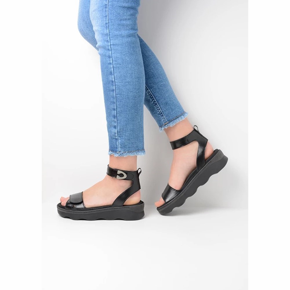 Black Wolky Plata Women's Sandals | QCRE52081