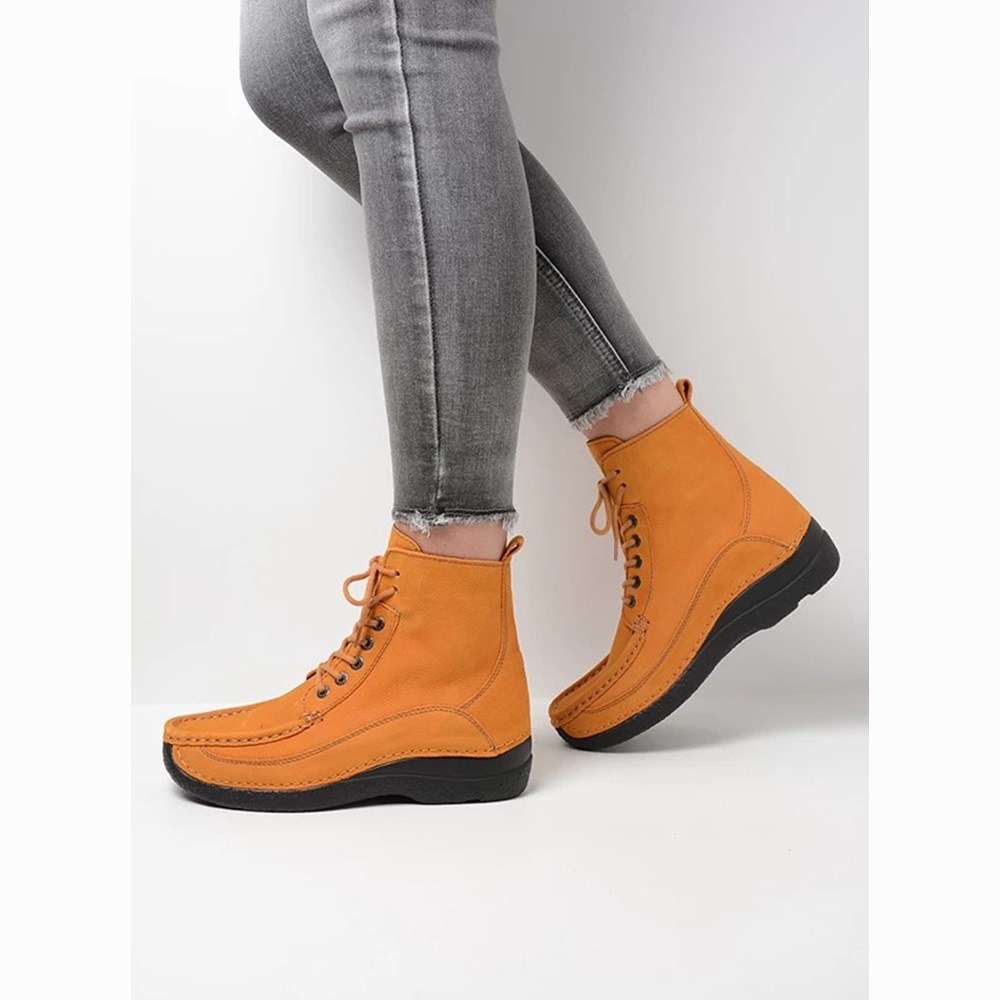 Black Wolky Roll Boot Women's Lace Up Shoes | WHZG62879