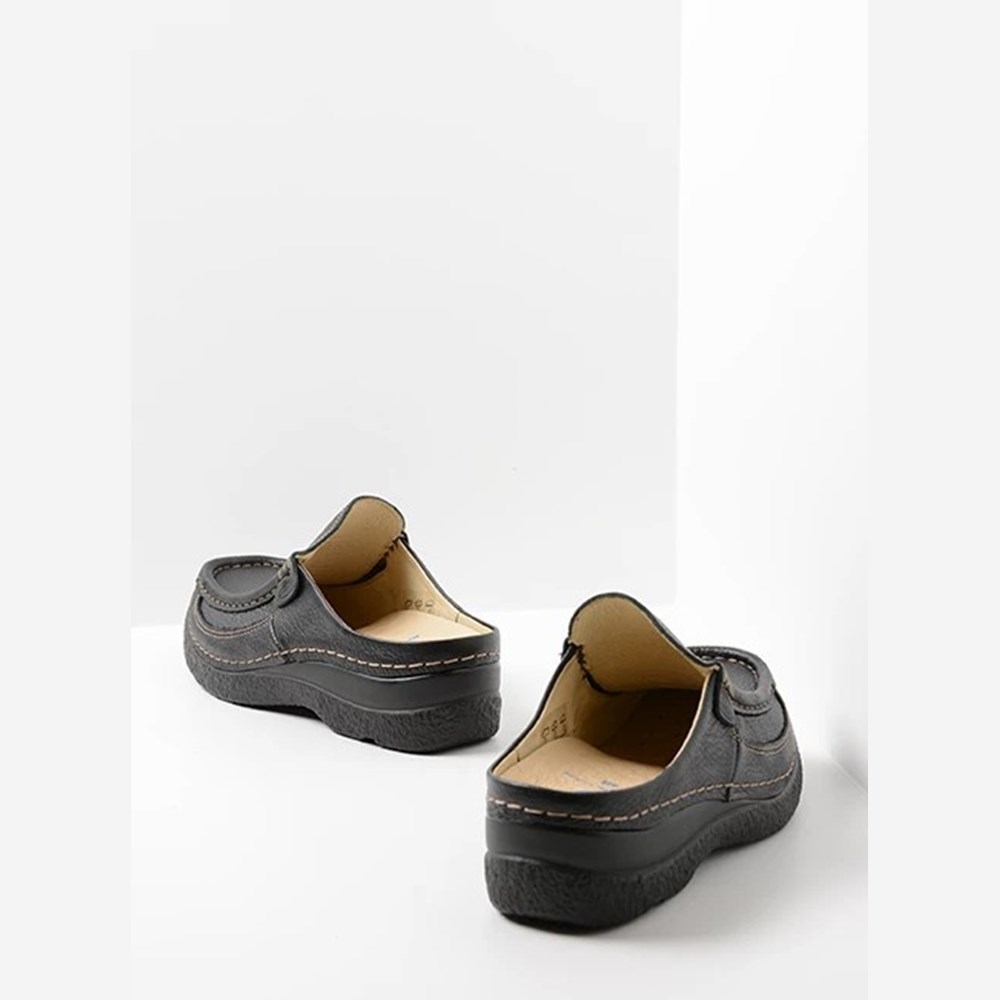 Black Wolky Roll Women's Slides | MFQL46329