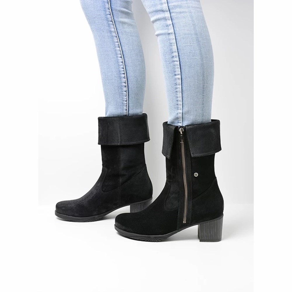 Black Wolky Salento Women's Mid Calf Boots | TMOQ06593