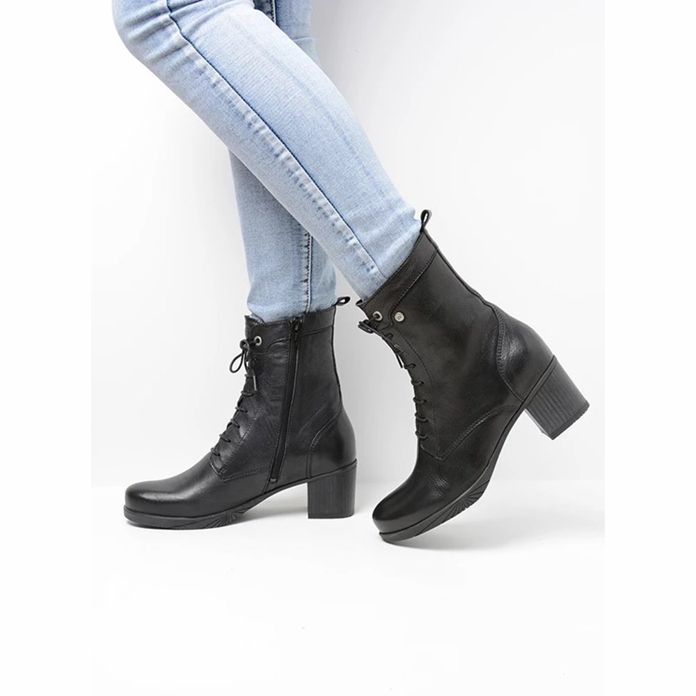 Black Wolky Sarah Women's Biker Boots | JBSL19436