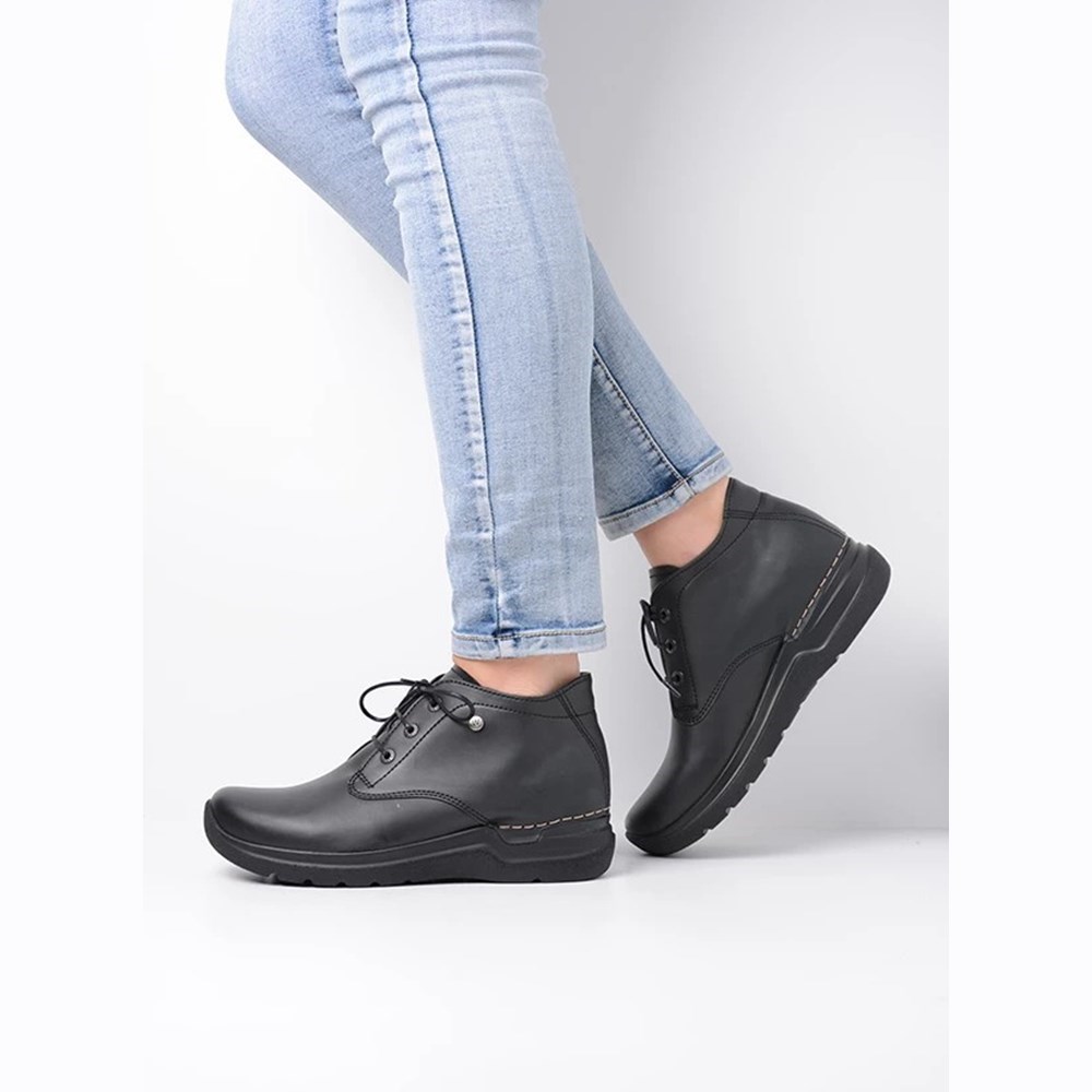 Black Wolky Truth Vegan Women's Lace Up Shoes | LBVO06395