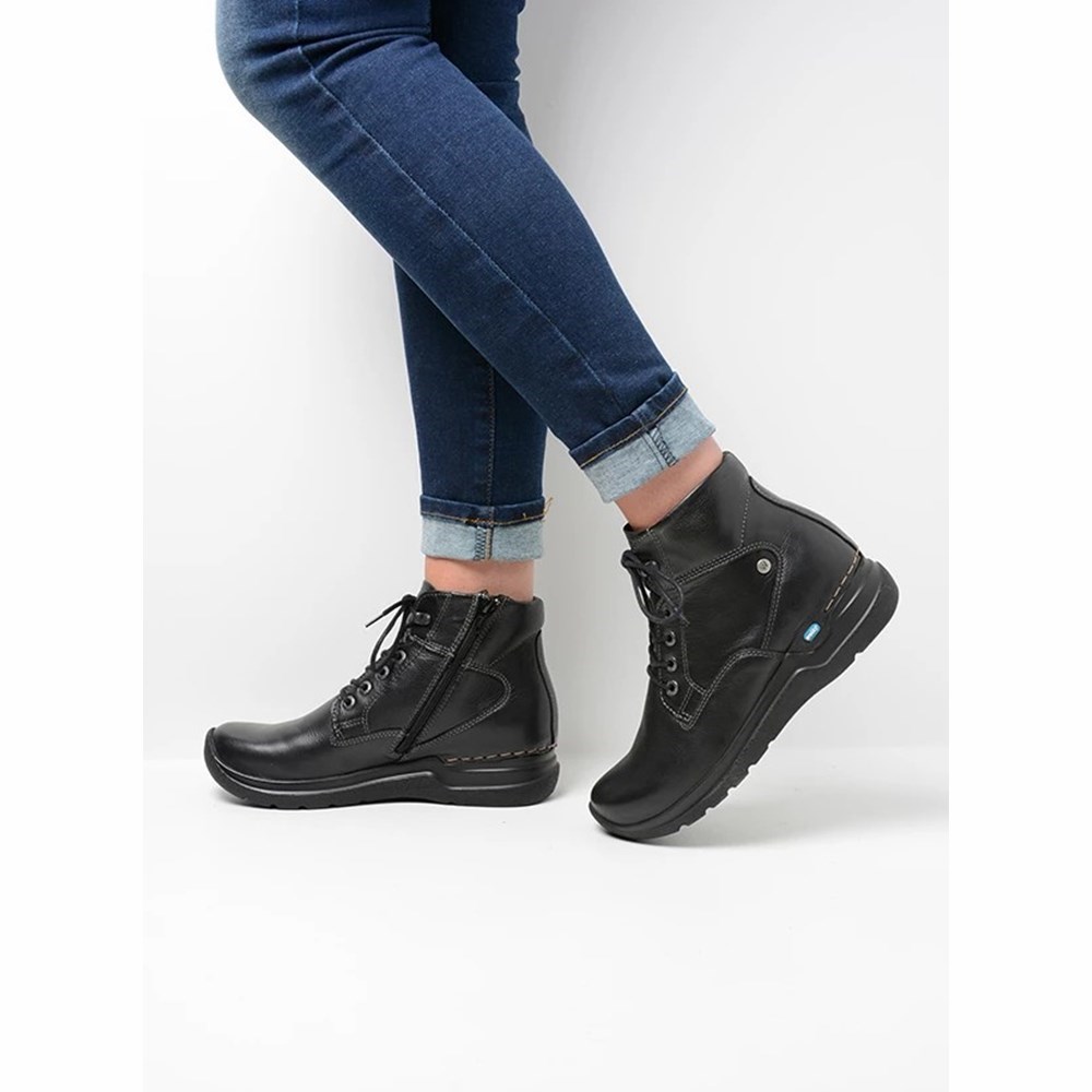 Black Wolky Whynot Women's Lace Up Shoes | CQPF04271