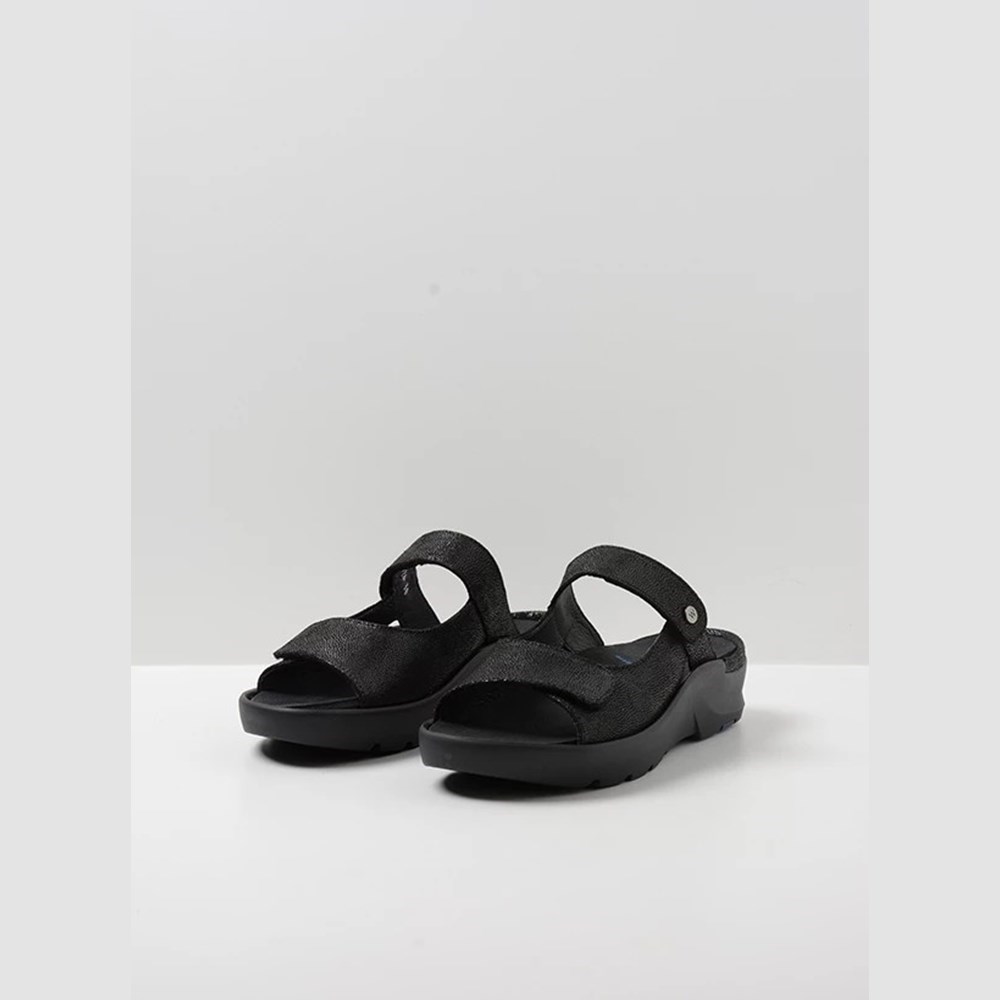 Black Wolky Zaandam Women's Sandals | XGTA48951