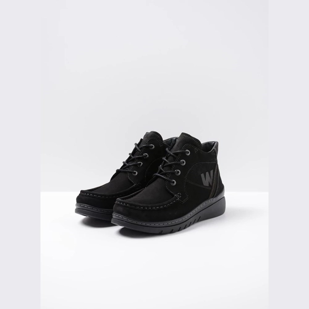 Black Wolky Zoom Women's Lace Up Shoes | YCUI56123