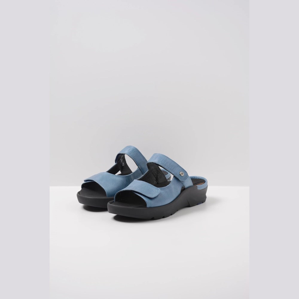 Blue / Blue Wolky Zaandam Women's Sandals | ENSH10895