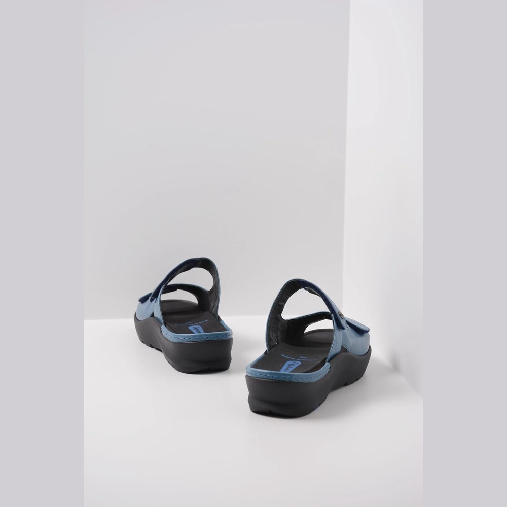 Blue / Blue Wolky Zaandam Women's Sandals | ENSH10895