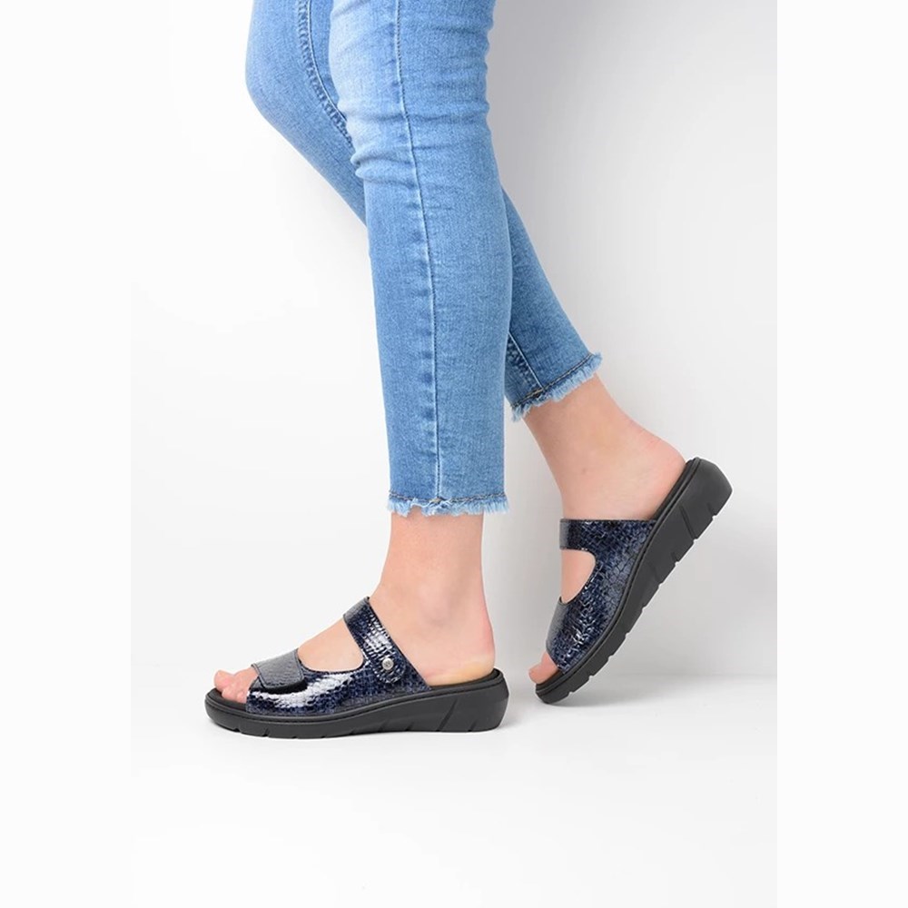 Blue Wolky Cyprus Women's Sandals | QXTE87263