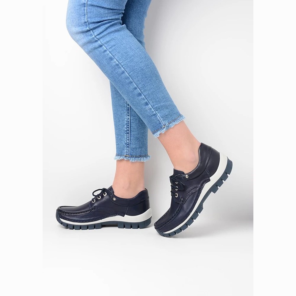 Blue Wolky Fly Summer Women's Lace Up Shoes | BZJT73496