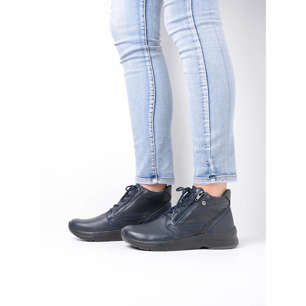 Blue Wolky Glacier Women's Lace Up Shoes | HQMC07136