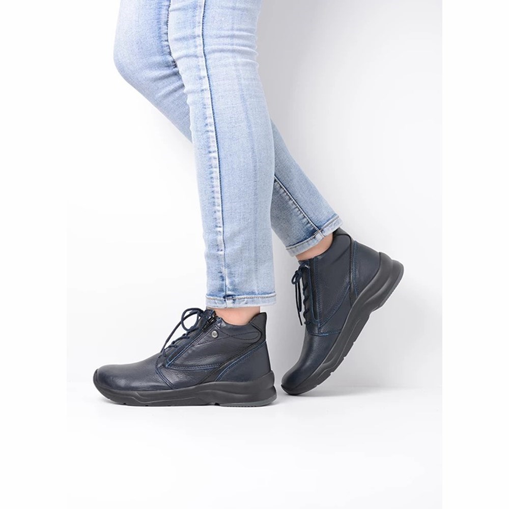 Blue Wolky Glacier Women's Lace Up Shoes | HQMC07136