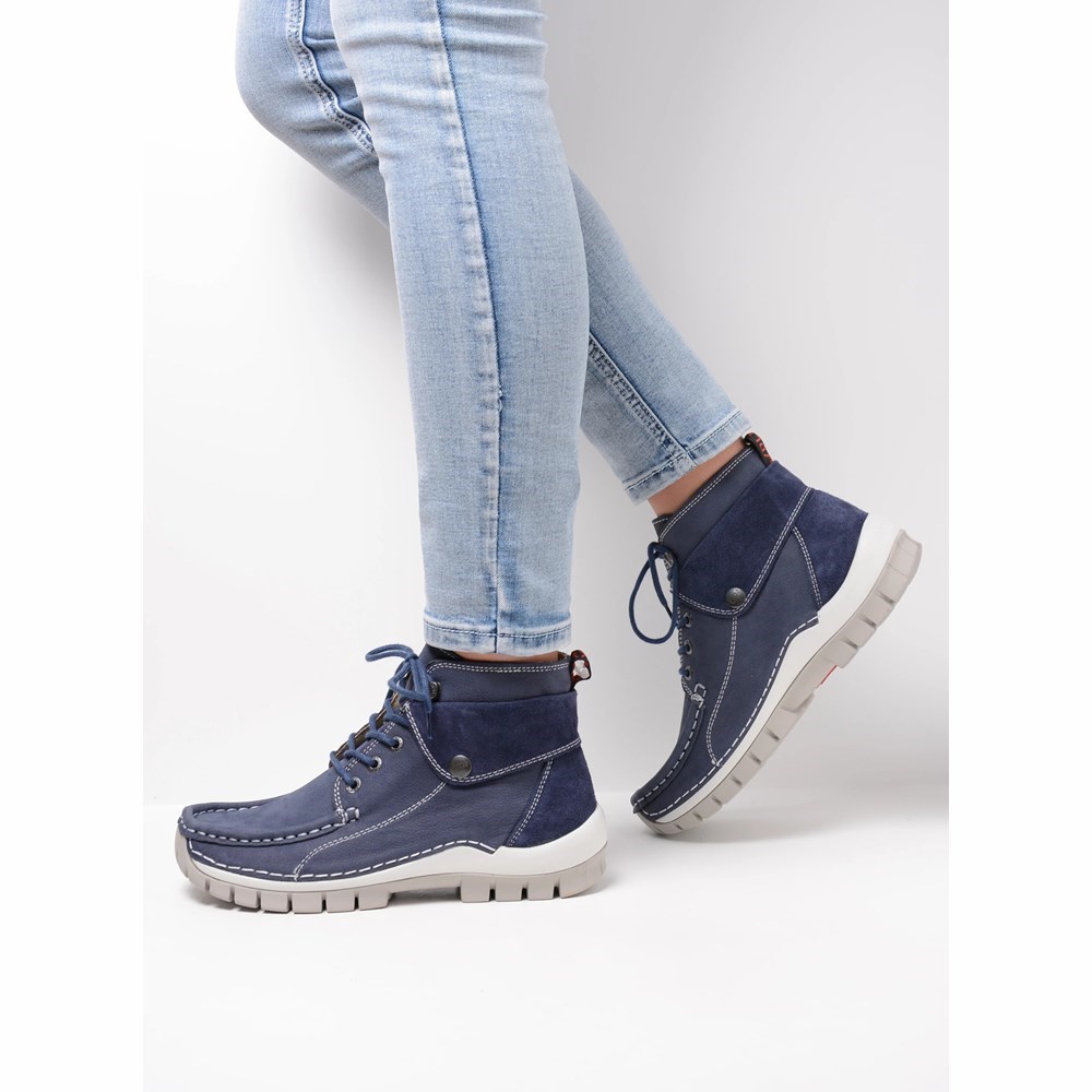 Blue Wolky Jump Summer Women's Lace Up Shoes | HMGN60214