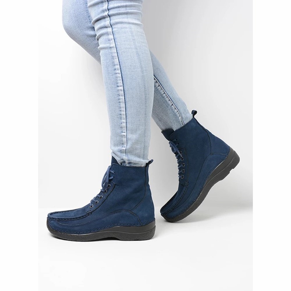 Blue Wolky Roll Boot Women's Lace Up Shoes | XMLO60947