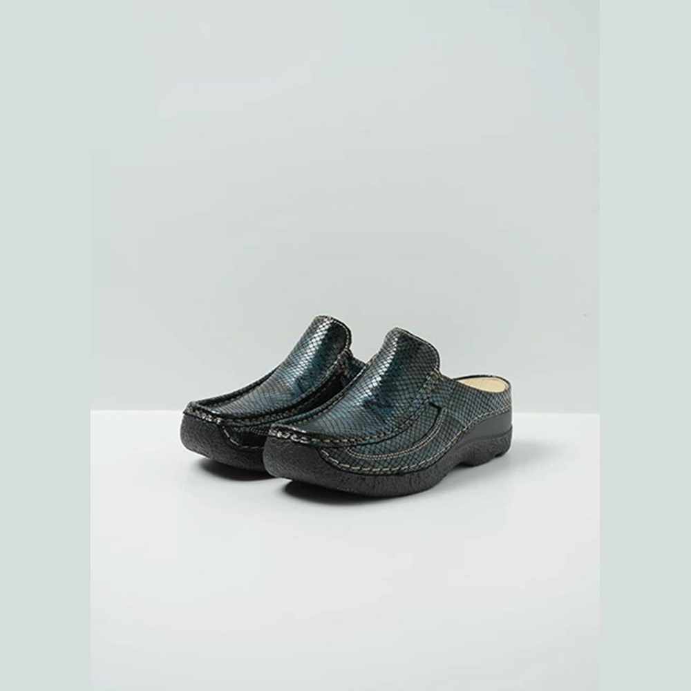 Blue Wolky Roll Women's Slides | CVHP80297