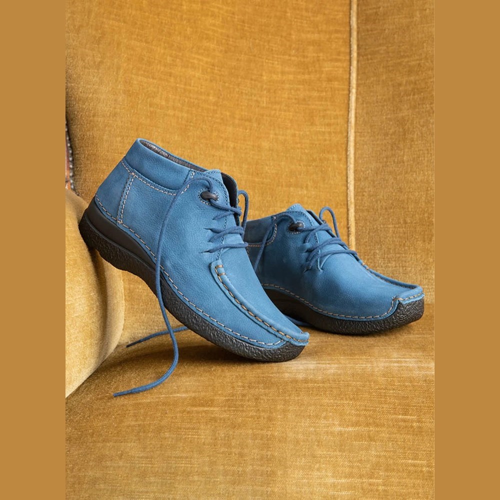 Blue Wolky Seamy Moc Women's Lace Up Shoes | JNGH48723