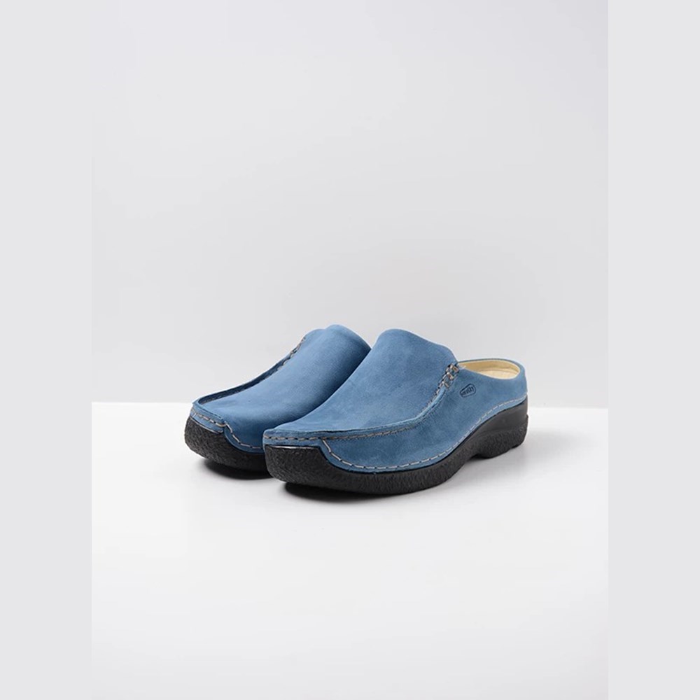 Blue Wolky Seamy Women's Slides | BKJZ40763