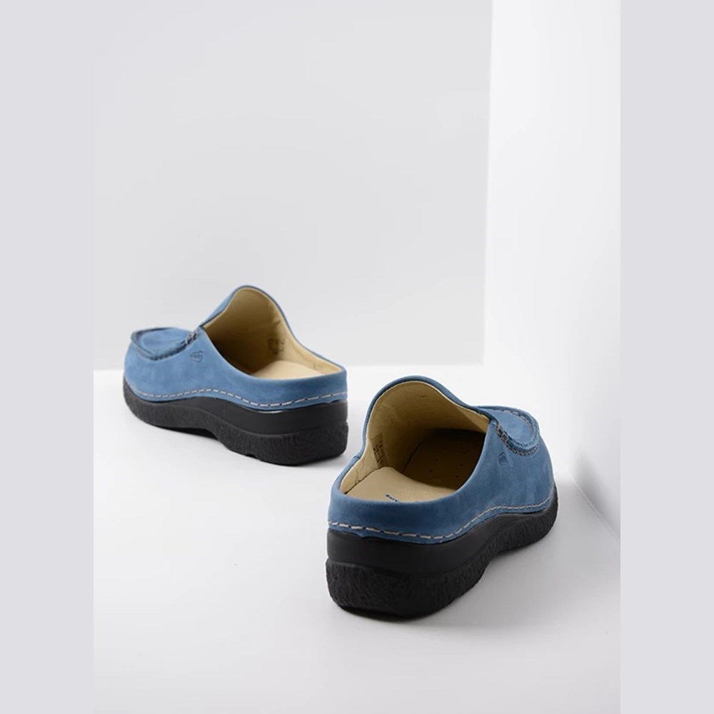 Blue Wolky Seamy Women's Slides | BKJZ40763