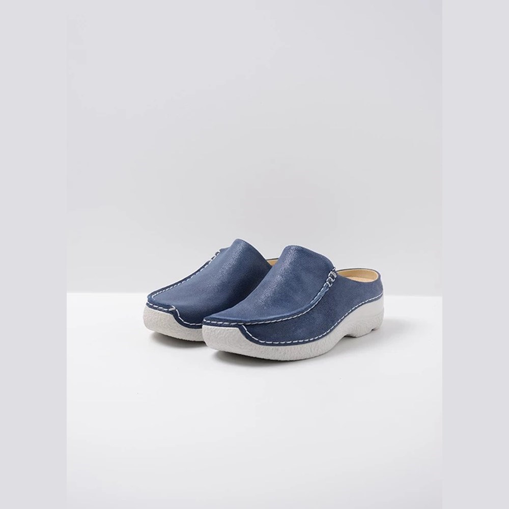 Blue Wolky Seamy Women's Slides | CYOK83649