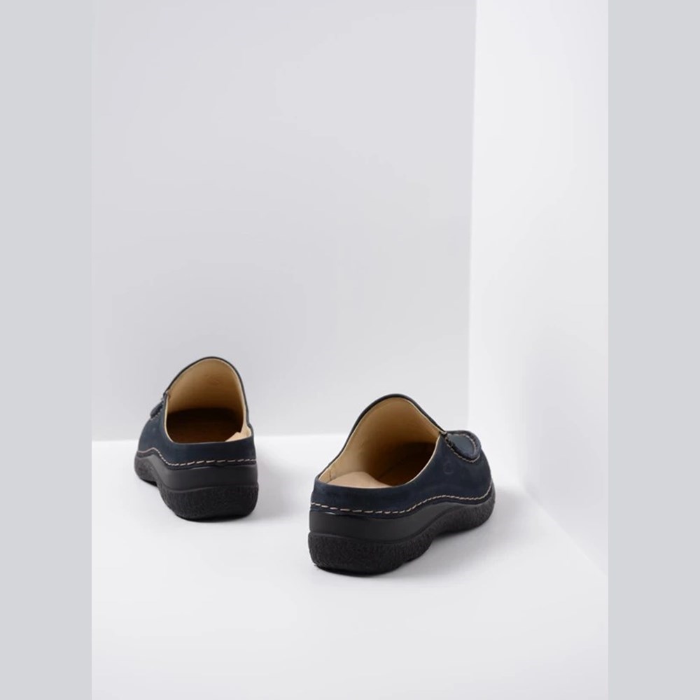 Blue Wolky Seamy Women's Slides | DBNO51978