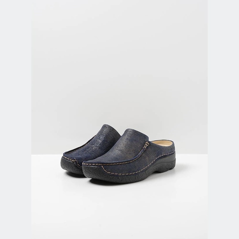 Blue Wolky Seamy Women's Slides | YOKJ28397