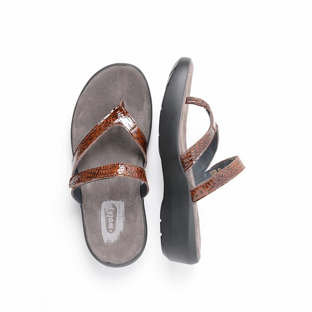 Brown Wolky Bassa Women's Sandals | OQVH93578