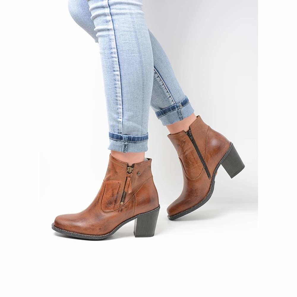 Brown Wolky Campo Women's Ankle Boots | YHSC15702