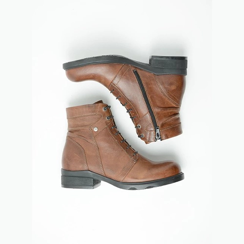 Brown Wolky Center Xw Women's Biker Boots | SAQC34821