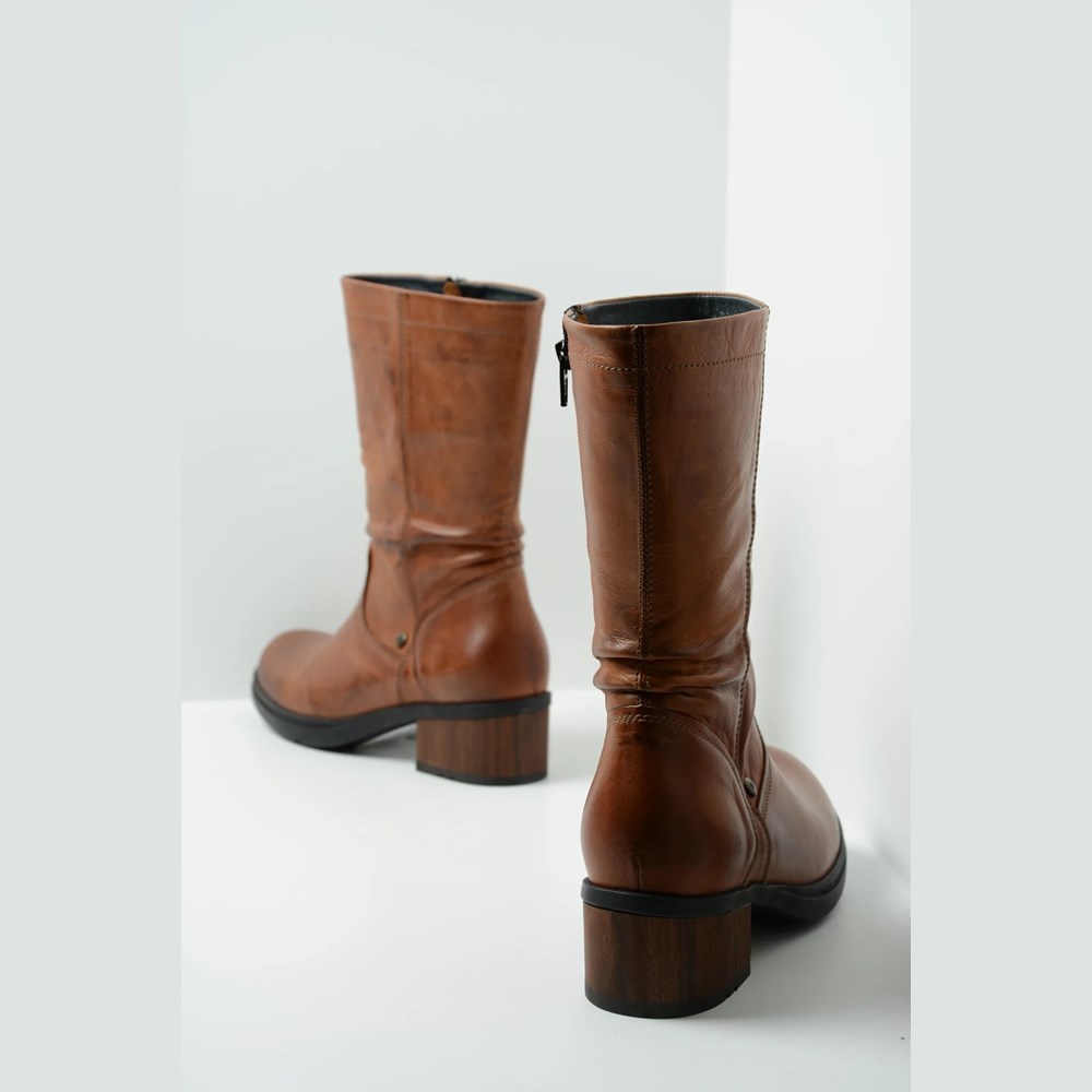 Brown Wolky Edmonton Women's Mid Calf Boots | OBJE14253