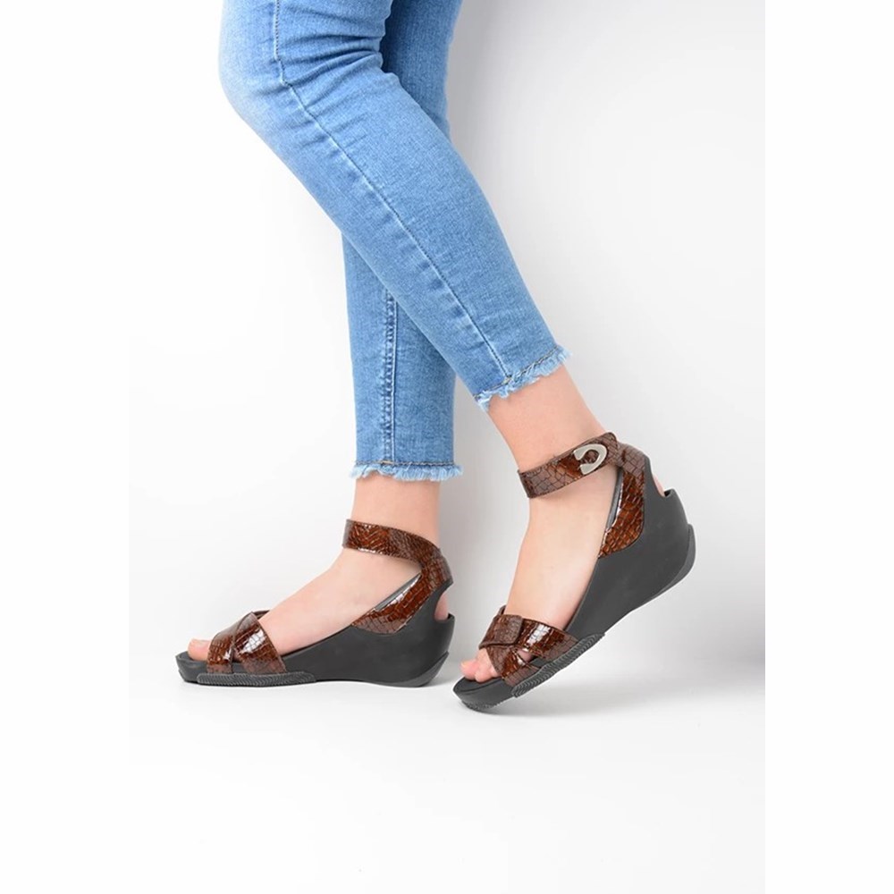 Brown Wolky Era Women's Sandals | AYKG37259