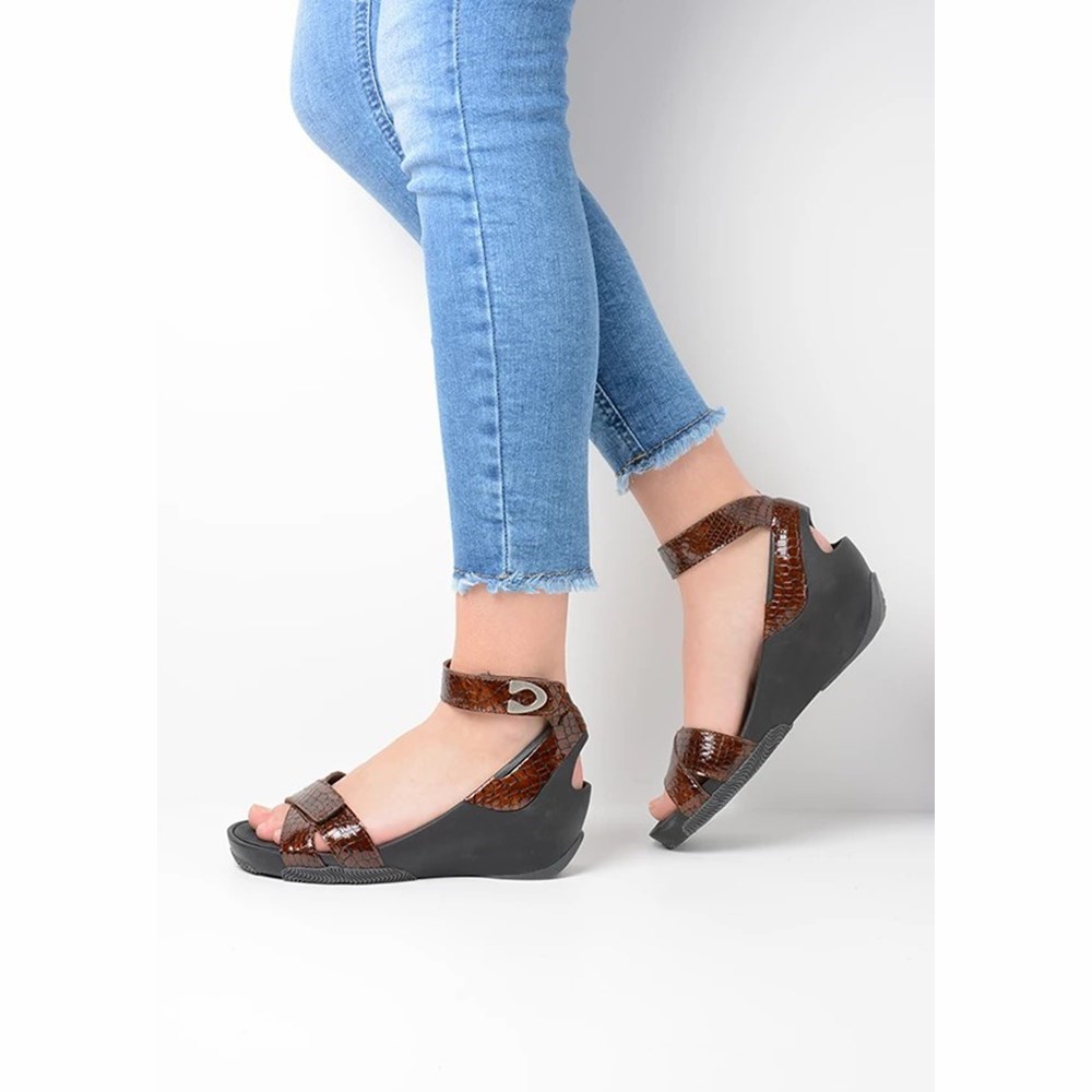 Brown Wolky Era Women's Sandals | AYKG37259