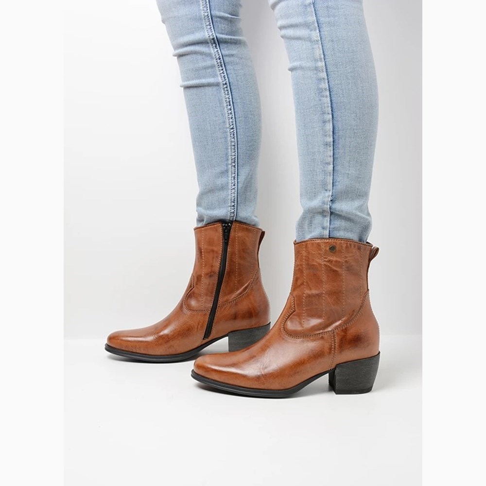 Brown Wolky Lubbock Women's Ankle Boots | SJGL90516