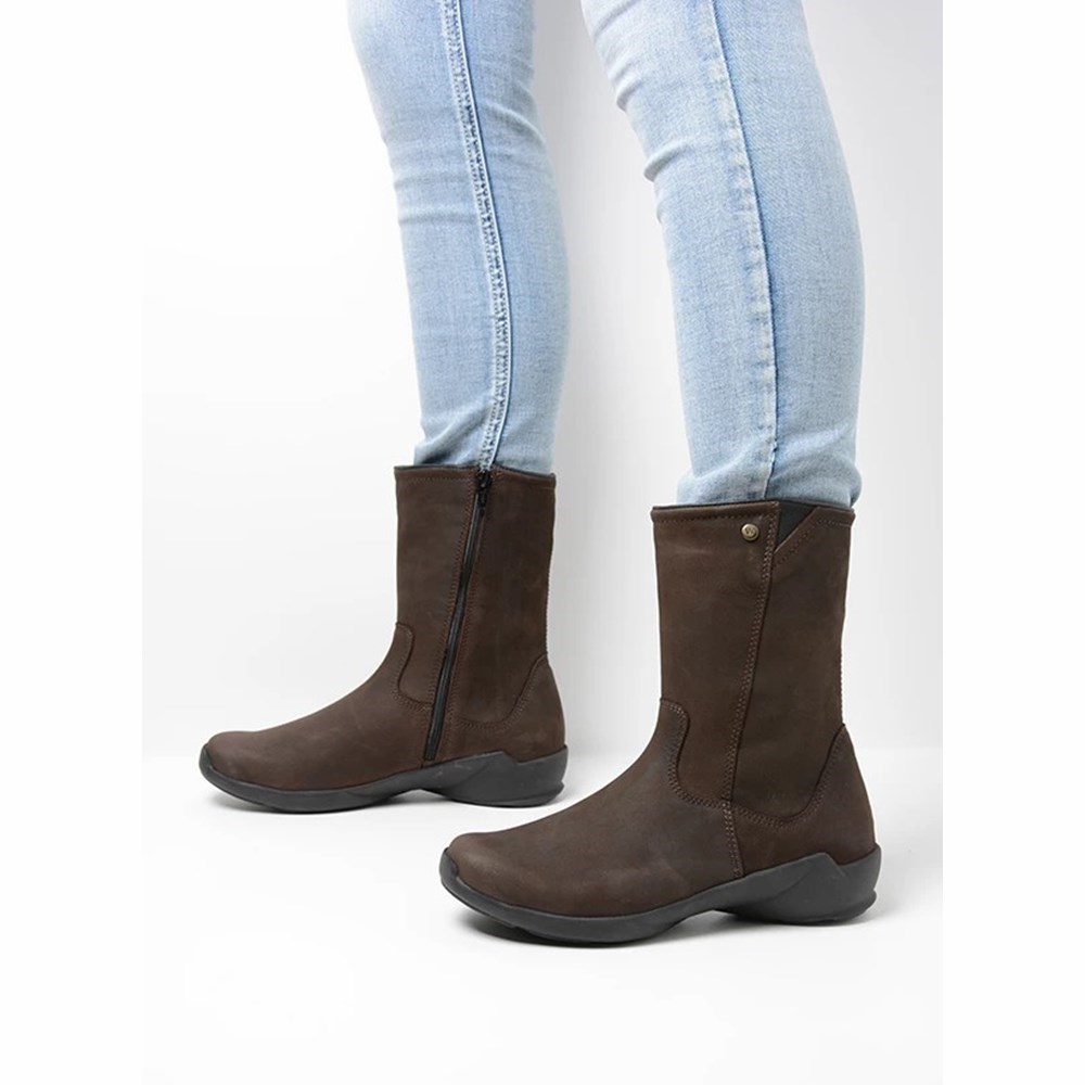 Brown Wolky Luna Women's Mid Calf Boots | SPDA54907