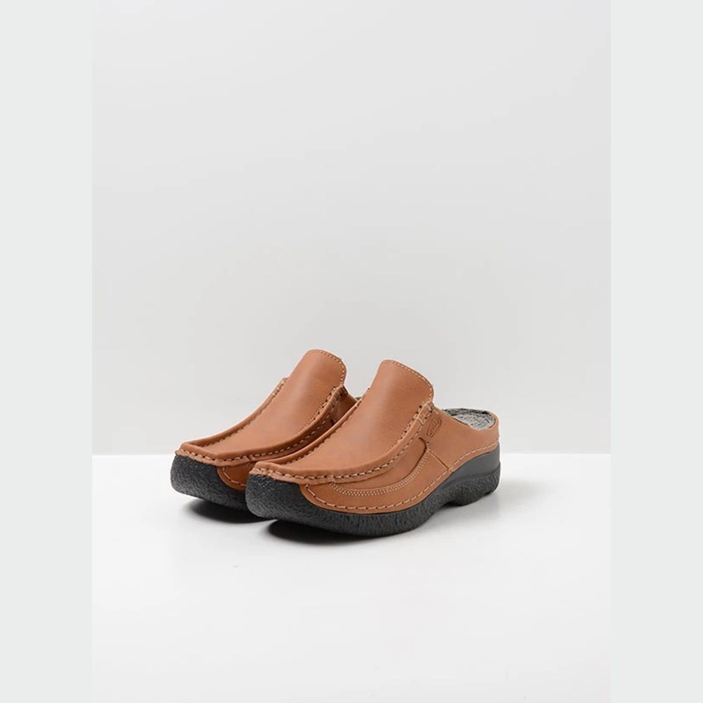 Brown Wolky Roll Vegan Women's Slides | YIWQ24175