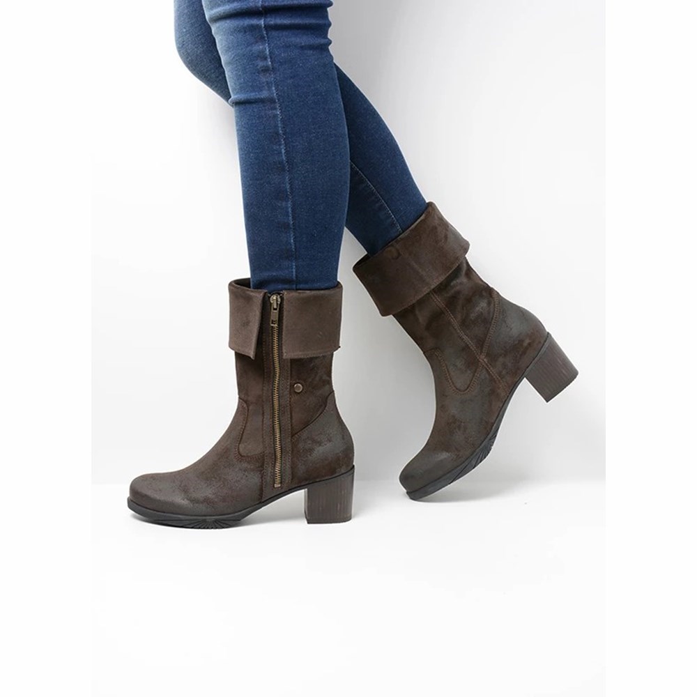 Brown Wolky Salento Women's Mid Calf Boots | YGOZ39104